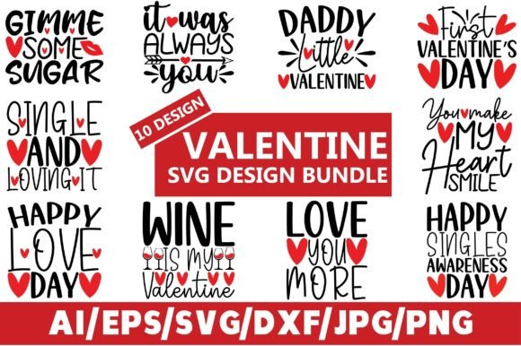 10 Valentine Svg Design Bundle: Creative Files for Your Projects