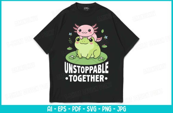 Adorable Axolotl & Frog Duo: A Design for Unstoppable Friendship