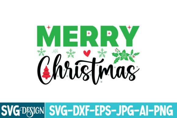 Merry Christmas SVG Design: Festive Cut Files for Holiday Crafting