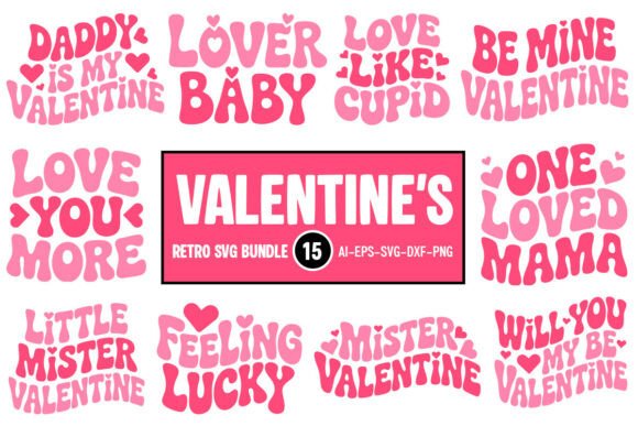 Valentine's Retro SVG Design Bundle4: Groovy Love Crafts