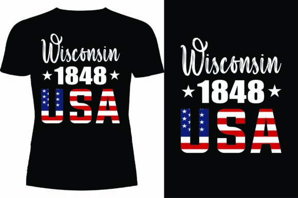 Wisconsin 1848 Design: A Vintage Graphic for Modern Projects